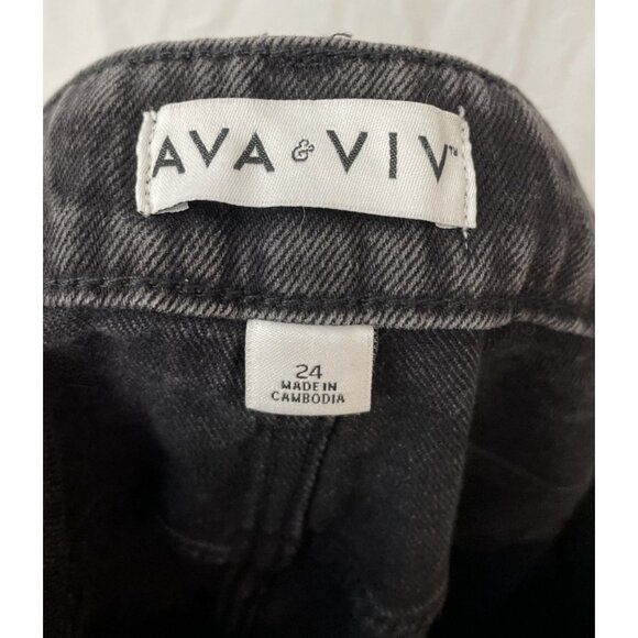 Ava & Viv Women's Plus Size 24 Black Denim 6" High Rise Shorts NWT - Picture 11 of 13